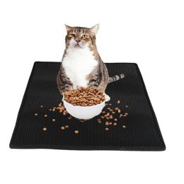 Cat Litter Pad Honeycomb Cat Pad Waterproof Urine Proof Pad Pet Supplies (Option: Black-40x50cm)