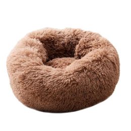 Dog Beds For Small Dogs Round Plush Cat Litter Kennel Pet Nest Mat Puppy Beds (Option: Good Coffee-40cm)