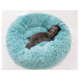Round Long Hairy Autumn And Winter Nest Pad Cat Mattress (Option: Green-50cm)