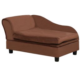 Pet Sofa Bed Couch with Storage, Pet Sofa for Cats and Small Dogs, Brown (Option: Brown-740x485x165 mm)