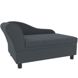 Pet Sofa Bed Couch with Storage, Pet Sofa for Cats and Small Dogs, Dark Gray (Option: Dark Gray-750x490x165 mm)